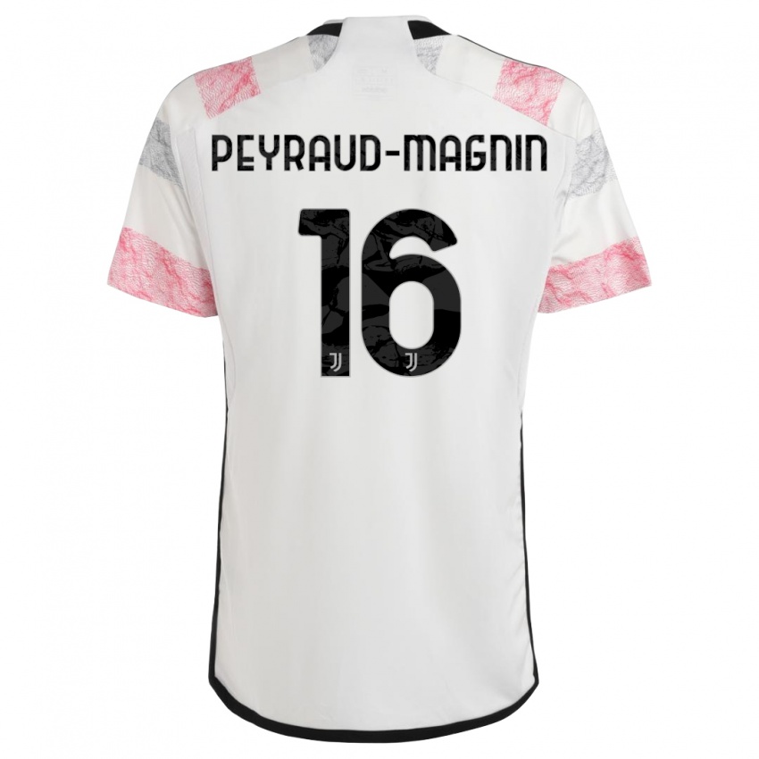 Kvinder Pauline Peyraud-Magnin #16 Hvid Pink Udebane Spillertrøjer 2023/24 Trøje T-Shirt