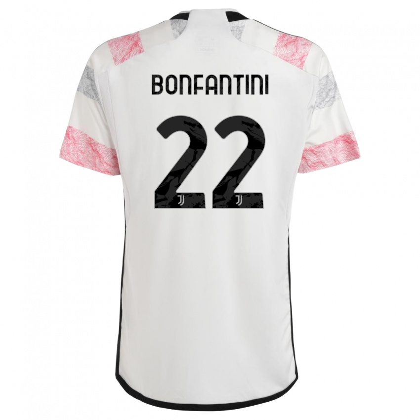 Kvinder Agnese Bonfantini #22 Hvid Pink Udebane Spillertrøjer 2023/24 Trøje T-Shirt