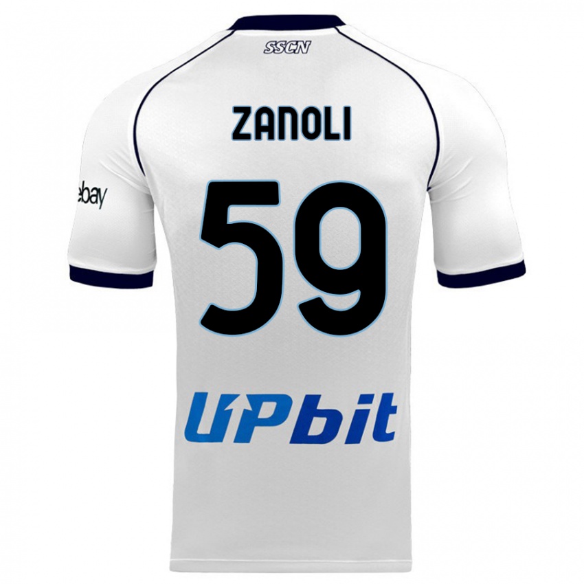 Kvinder Alessandro Zanoli #59 Hvid Udebane Spillertrøjer 2023/24 Trøje T-Shirt