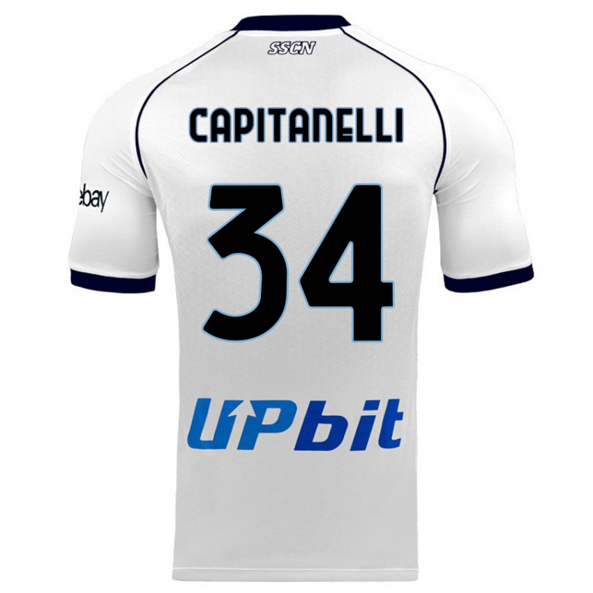 Kvinder Ilaria Capitanelli #34 Hvid Udebane Spillertrøjer 2023/24 Trøje T-Shirt