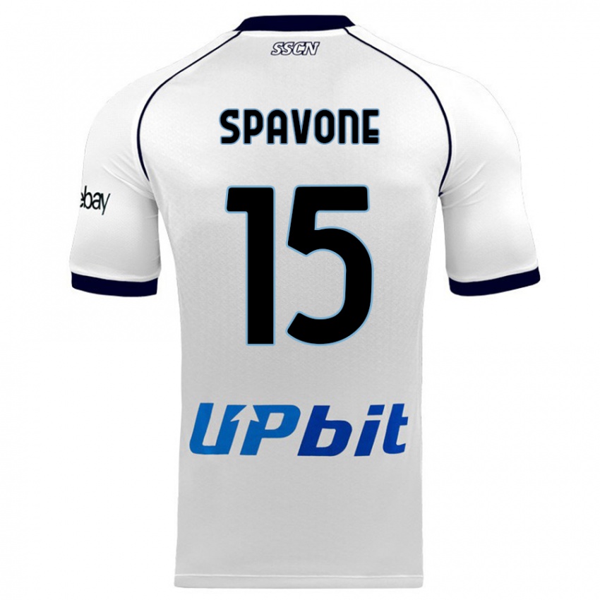 Kvinder Alessandro Spavone #15 Hvid Udebane Spillertrøjer 2023/24 Trøje T-Shirt