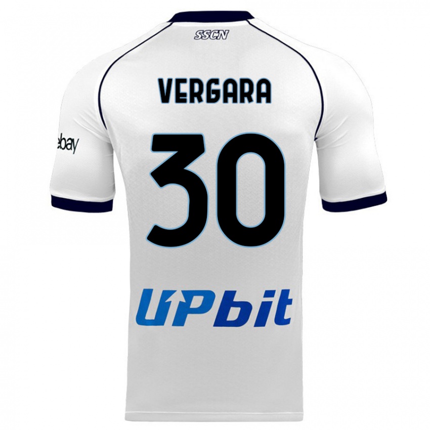 Kvinder Antonio Vergara #30 Hvid Udebane Spillertrøjer 2023/24 Trøje T-Shirt