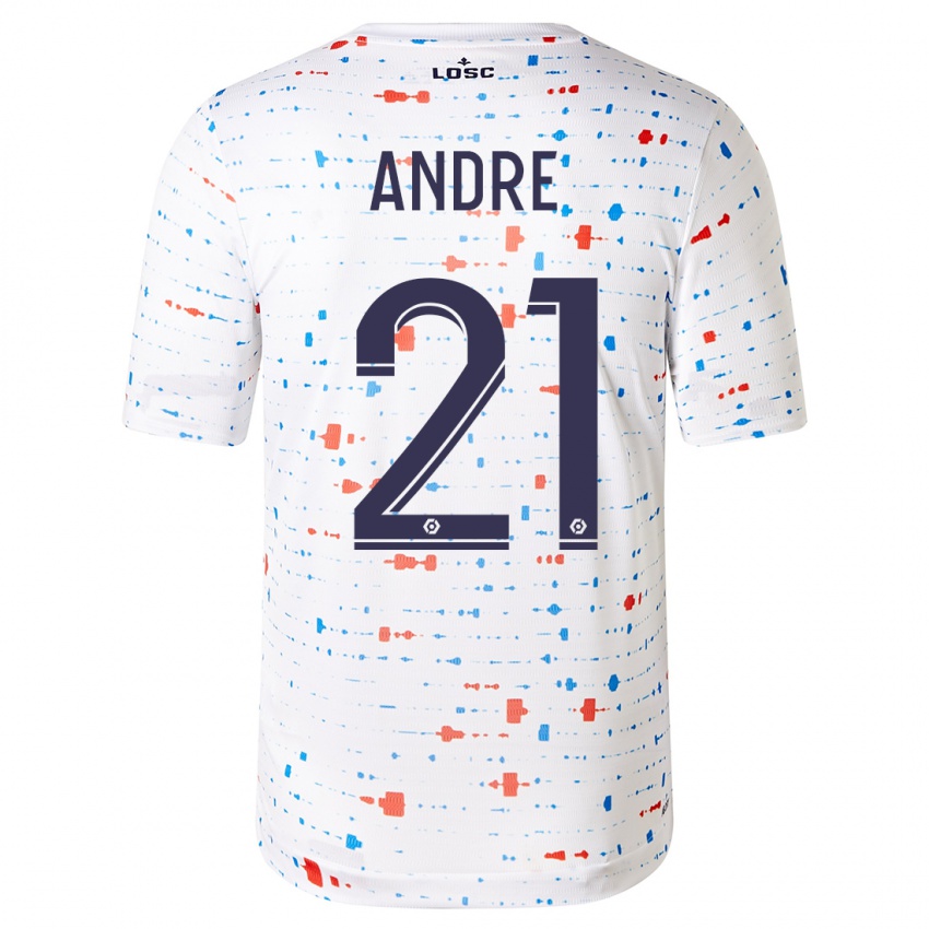 Kvinder Benjamin Andre #21 Hvid Udebane Spillertrøjer 2023/24 Trøje T-Shirt