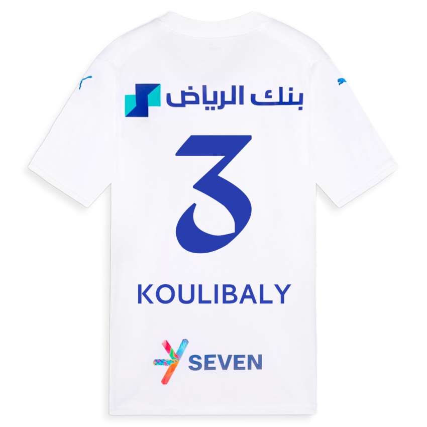 Kvinder Kalidou Koulibaly #3 Hvid Udebane Spillertrøjer 2023/24 Trøje T-Shirt