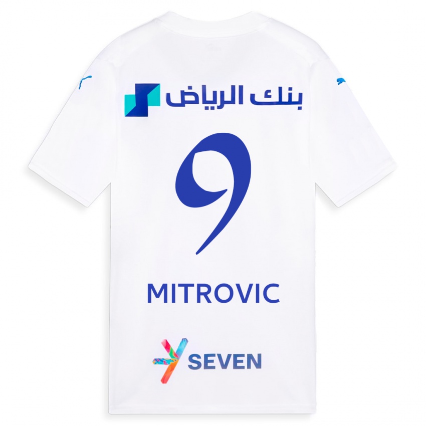 Kvinder Aleksandar Mitrovic #9 Hvid Udebane Spillertrøjer 2023/24 Trøje T-Shirt