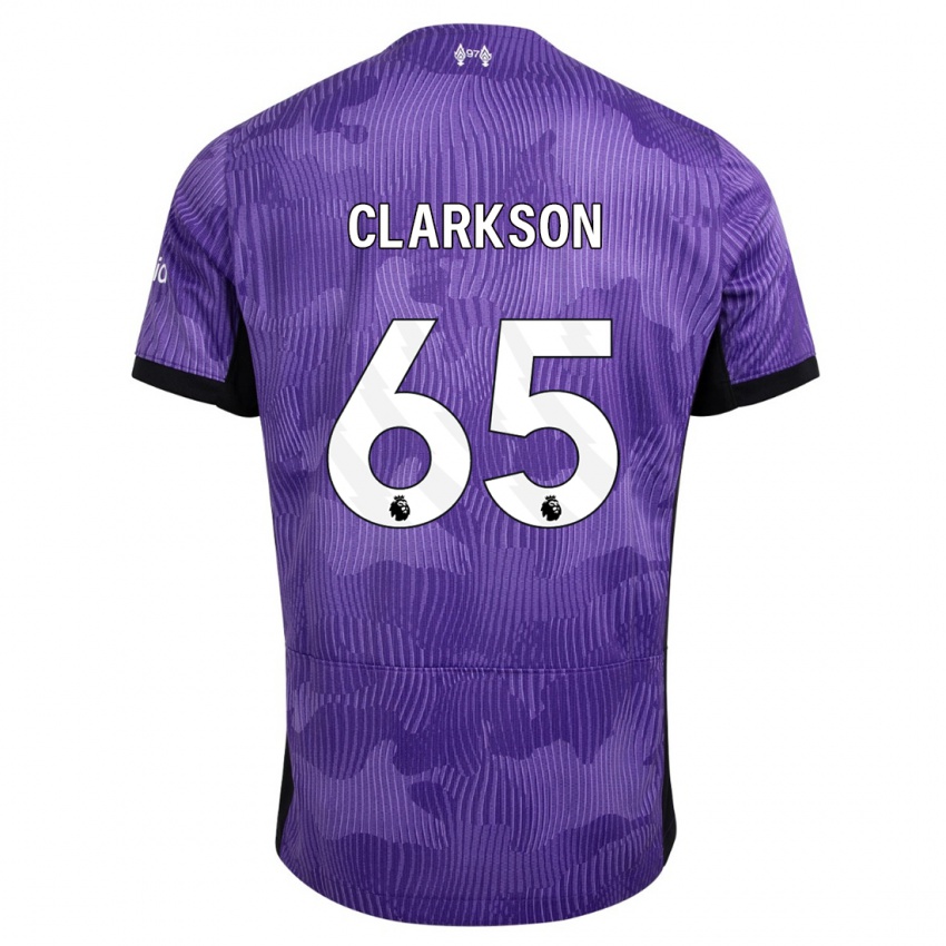 Kvinder Leighton Clarkson #65 Lilla Tredje Sæt Spillertrøjer 2023/24 Trøje T-Shirt