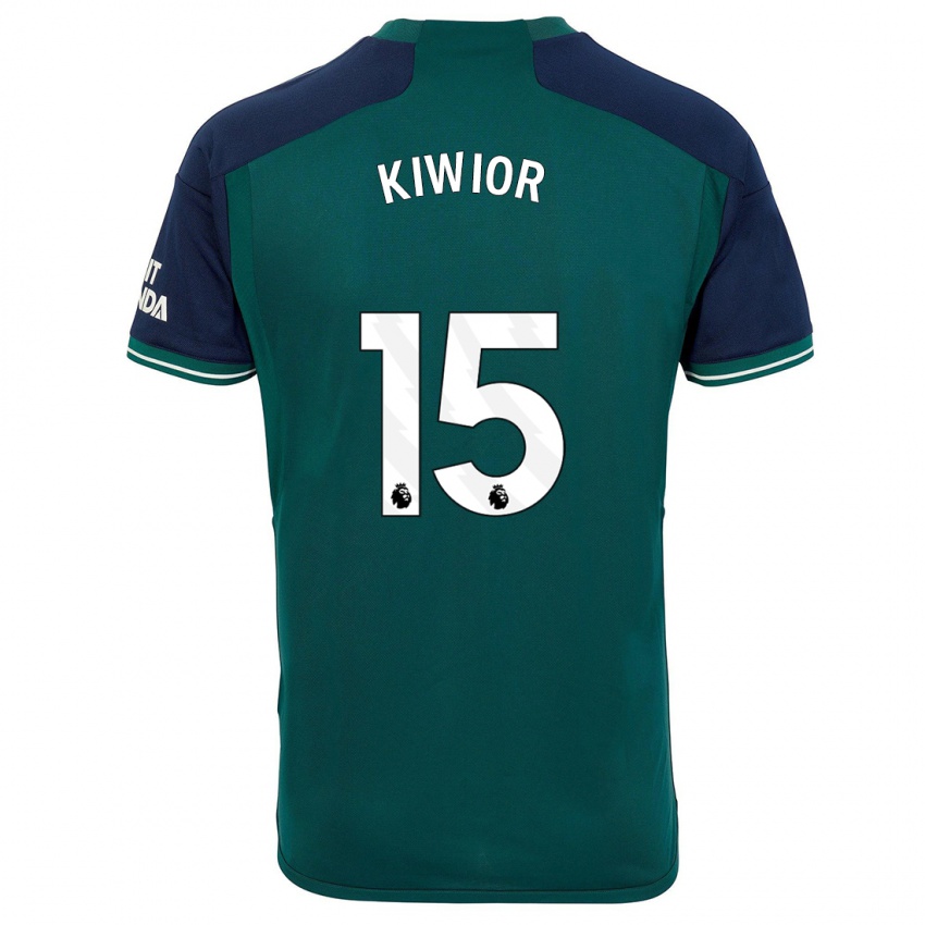 Kvinder Jakub Kiwior #15 Grøn Tredje Sæt Spillertrøjer 2023/24 Trøje T-Shirt