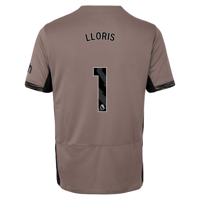 Kvinder Hugo Lloris #1 Mørk Beige Tredje Sæt Spillertrøjer 2023/24 Trøje T-Shirt