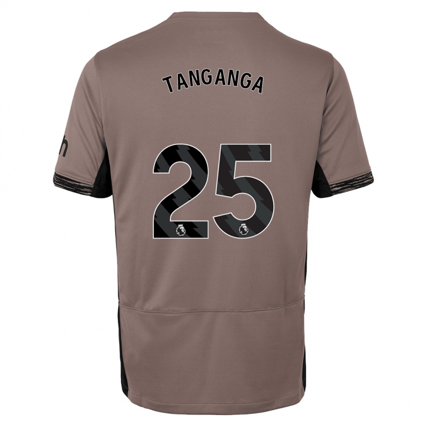 Kvinder Japhet Tanganga #25 Mørk Beige Tredje Sæt Spillertrøjer 2023/24 Trøje T-Shirt