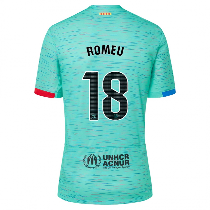 Kvinder Oriol Romeu #18 Lys Aqua Tredje Sæt Spillertrøjer 2023/24 Trøje T-Shirt