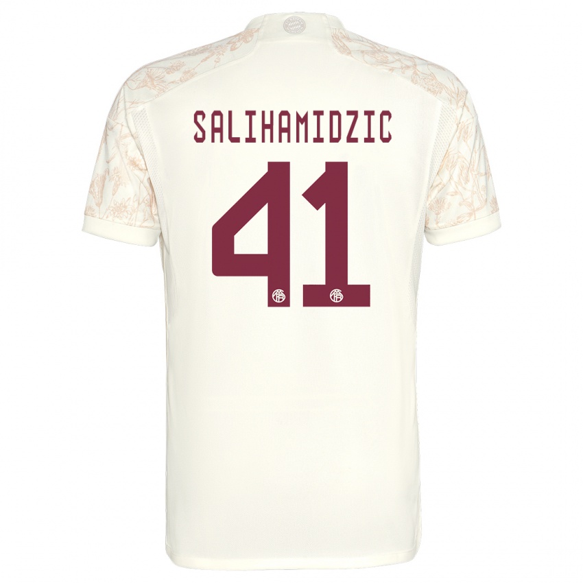 Kvinder Nick Salihamidzic #41 Off White Tredje Sæt Spillertrøjer 2023/24 Trøje T-Shirt