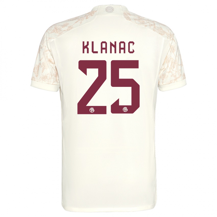 Kvinder Luka Klanac #25 Off White Tredje Sæt Spillertrøjer 2023/24 Trøje T-Shirt