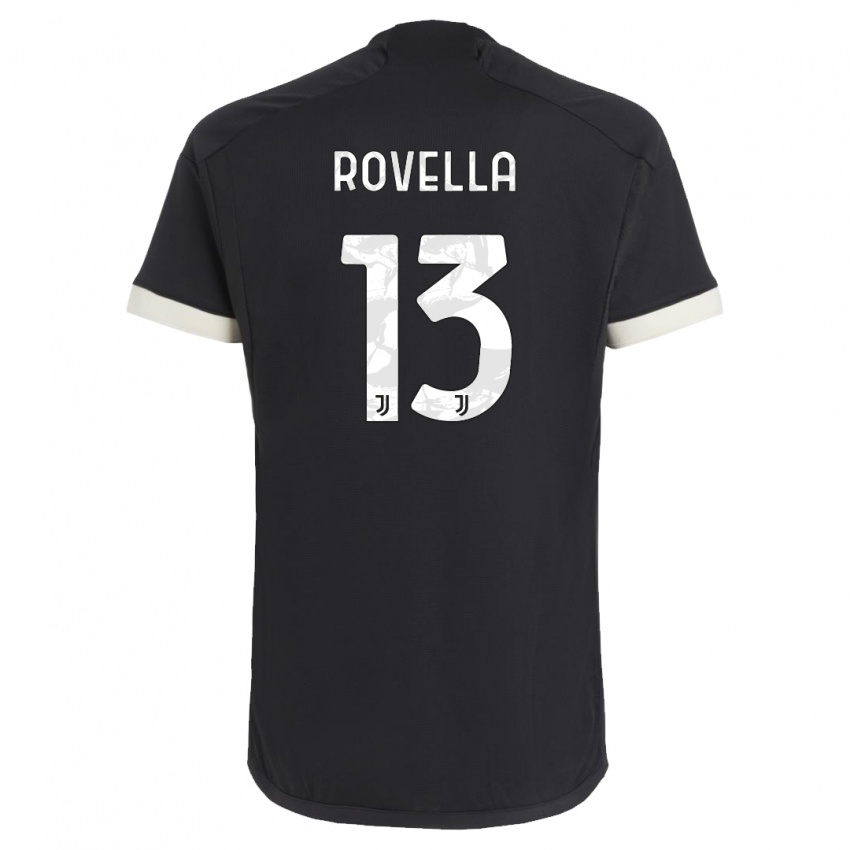 Kvinder Nicolo Rovella #13 Sort Tredje Sæt Spillertrøjer 2023/24 Trøje T-Shirt