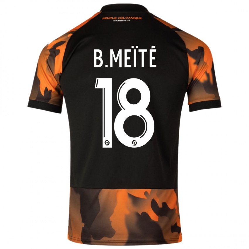 Kvinder Bamo Meïté #18 Sort Orange Tredje Sæt Spillertrøjer 2023/24 Trøje T-Shirt