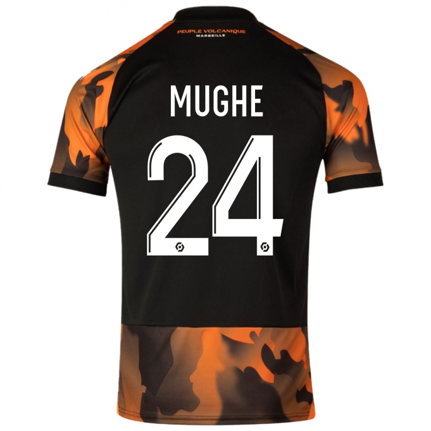 Kvinder François Mughe #24 Sort Orange Tredje Sæt Spillertrøjer 2023/24 Trøje T-Shirt