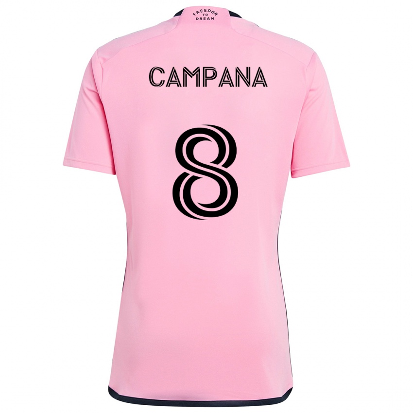 Børn Leonardo Campana #8 Lyserød Hjemmebane Spillertrøjer 2024/25 Trøje T-Shirt