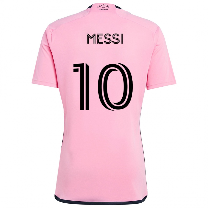 Børn Lionel Messi #10 Lyserød Hjemmebane Spillertrøjer 2024/25 Trøje T-Shirt