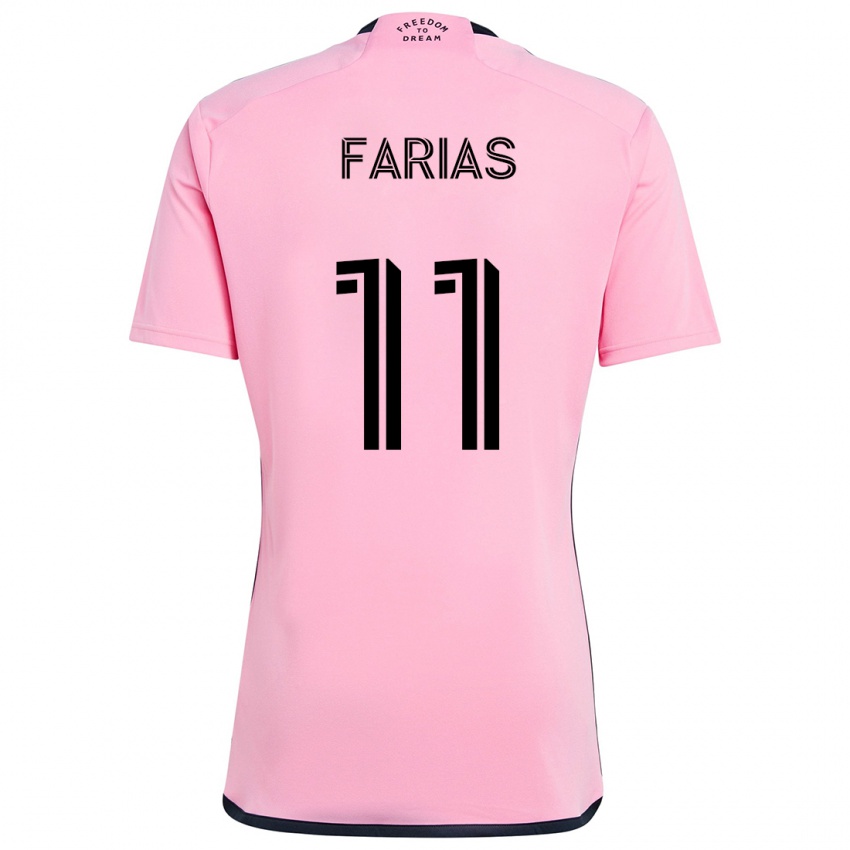 Børn Facundo Farías #11 Lyserød Hjemmebane Spillertrøjer 2024/25 Trøje T-Shirt