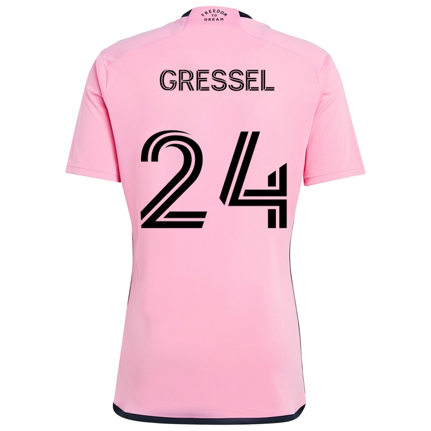 Børn Julian Gressel #24 Lyserød Hjemmebane Spillertrøjer 2024/25 Trøje T-Shirt