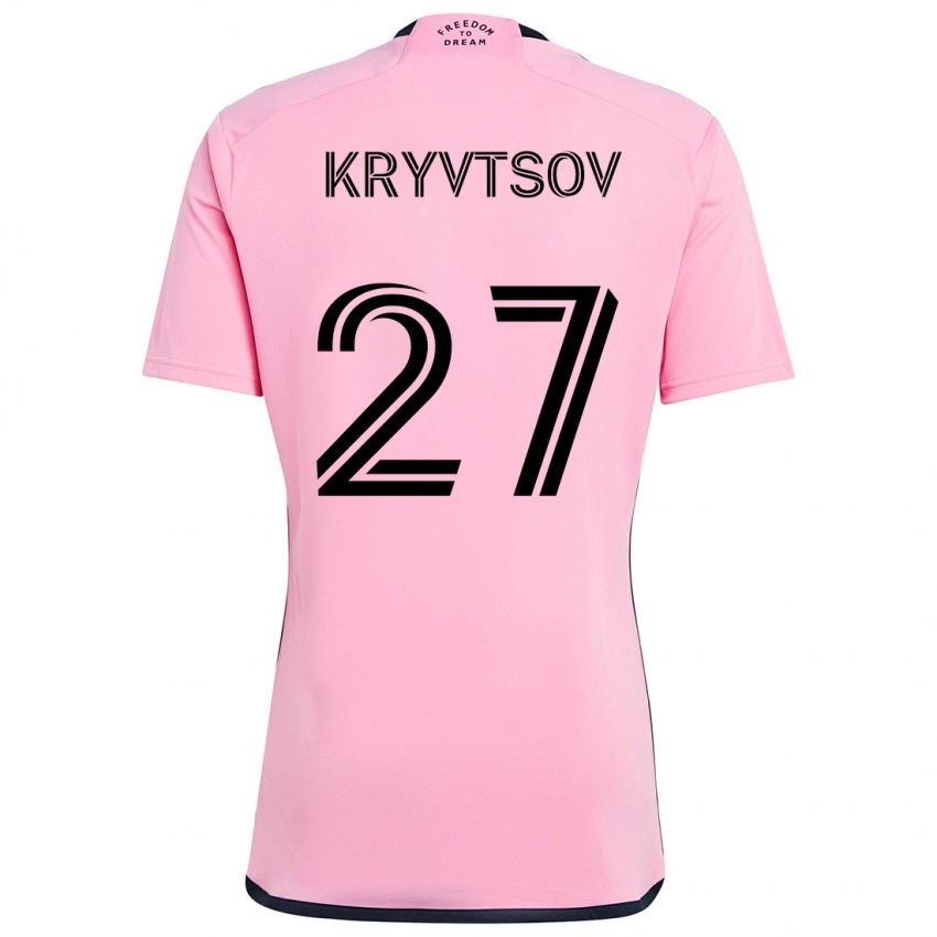 Børn Sergiy Kryvtsov #27 Lyserød Hjemmebane Spillertrøjer 2024/25 Trøje T-Shirt