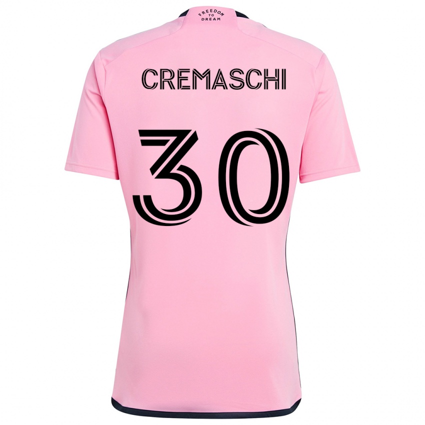 Børn Benja Cremaschi #30 Lyserød Hjemmebane Spillertrøjer 2024/25 Trøje T-Shirt