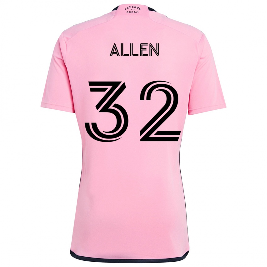 Børn Noah Allen #32 Lyserød Hjemmebane Spillertrøjer 2024/25 Trøje T-Shirt