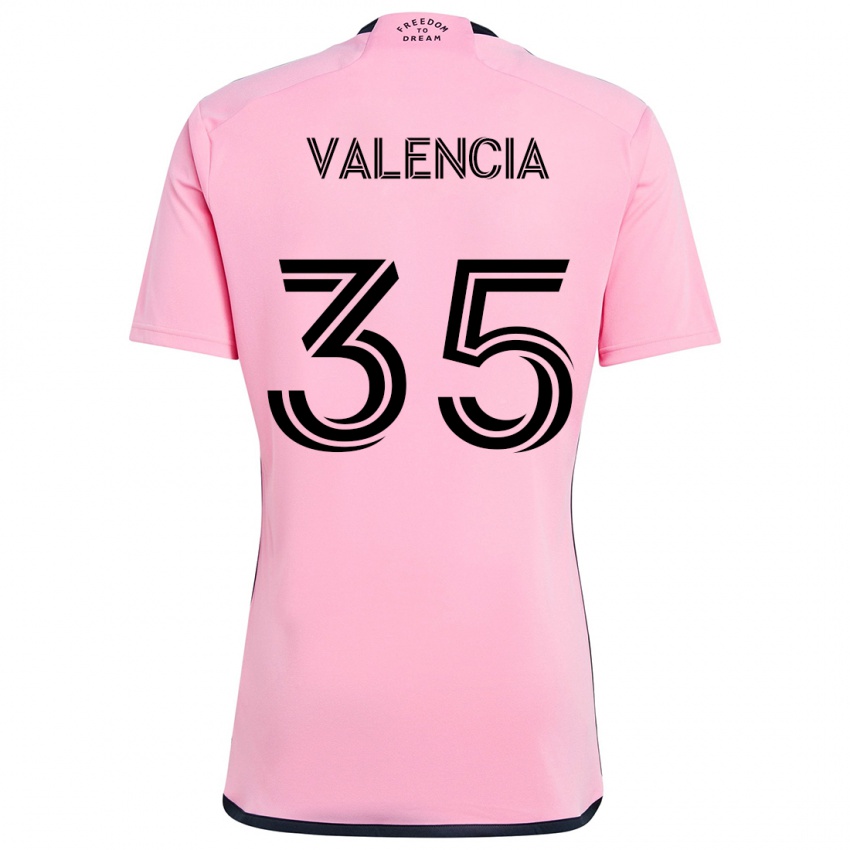 Børn Felipe Valencia #35 Lyserød Hjemmebane Spillertrøjer 2024/25 Trøje T-Shirt