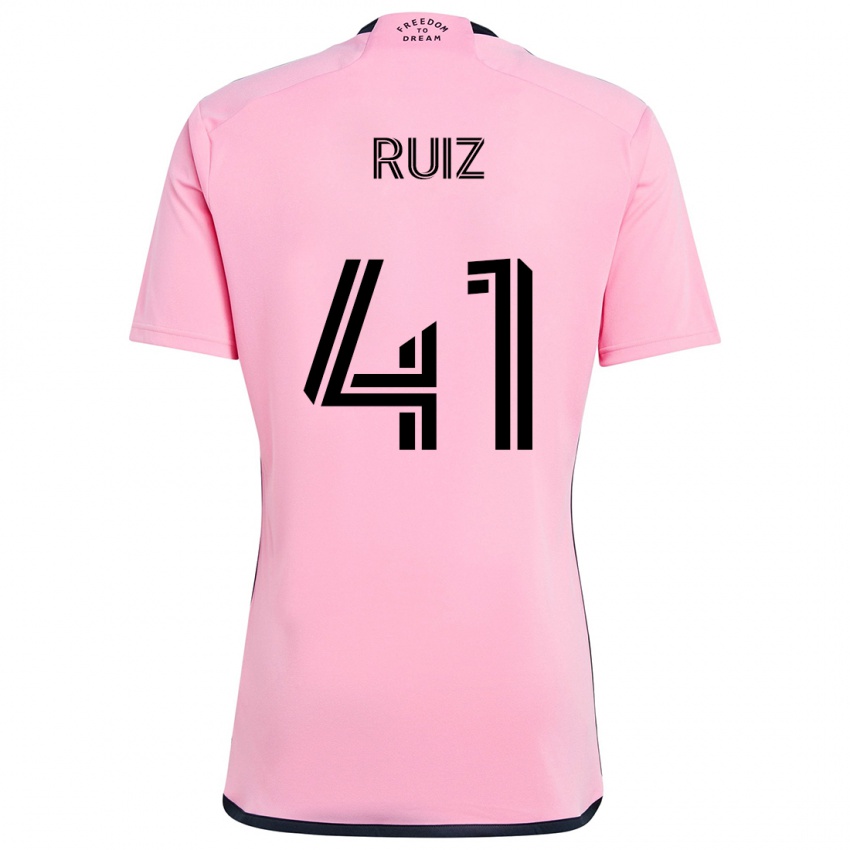 Børn David Ruíz #41 Lyserød Hjemmebane Spillertrøjer 2024/25 Trøje T-Shirt