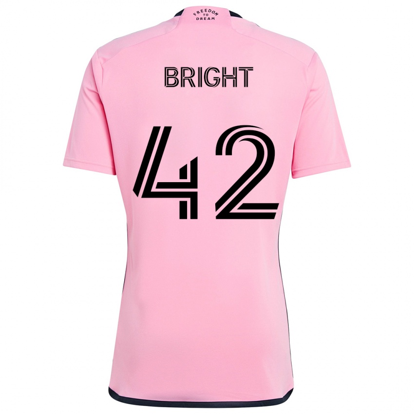 Børn Yannick Bright #42 Lyserød Hjemmebane Spillertrøjer 2024/25 Trøje T-Shirt