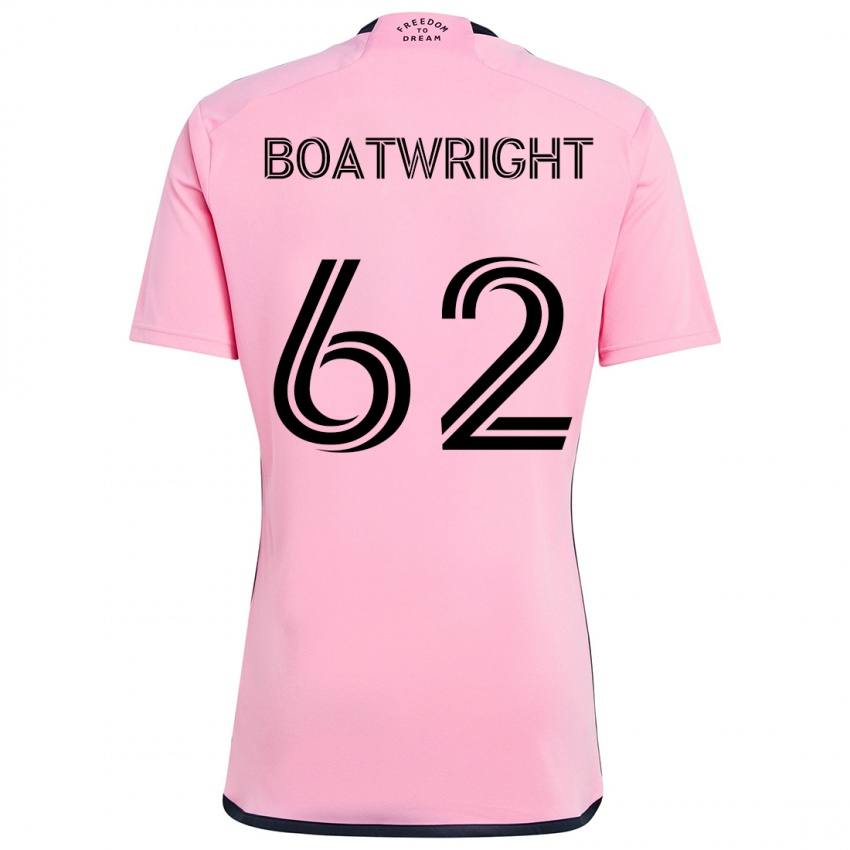 Børn Israel Boatwright #62 Lyserød Hjemmebane Spillertrøjer 2024/25 Trøje T-Shirt