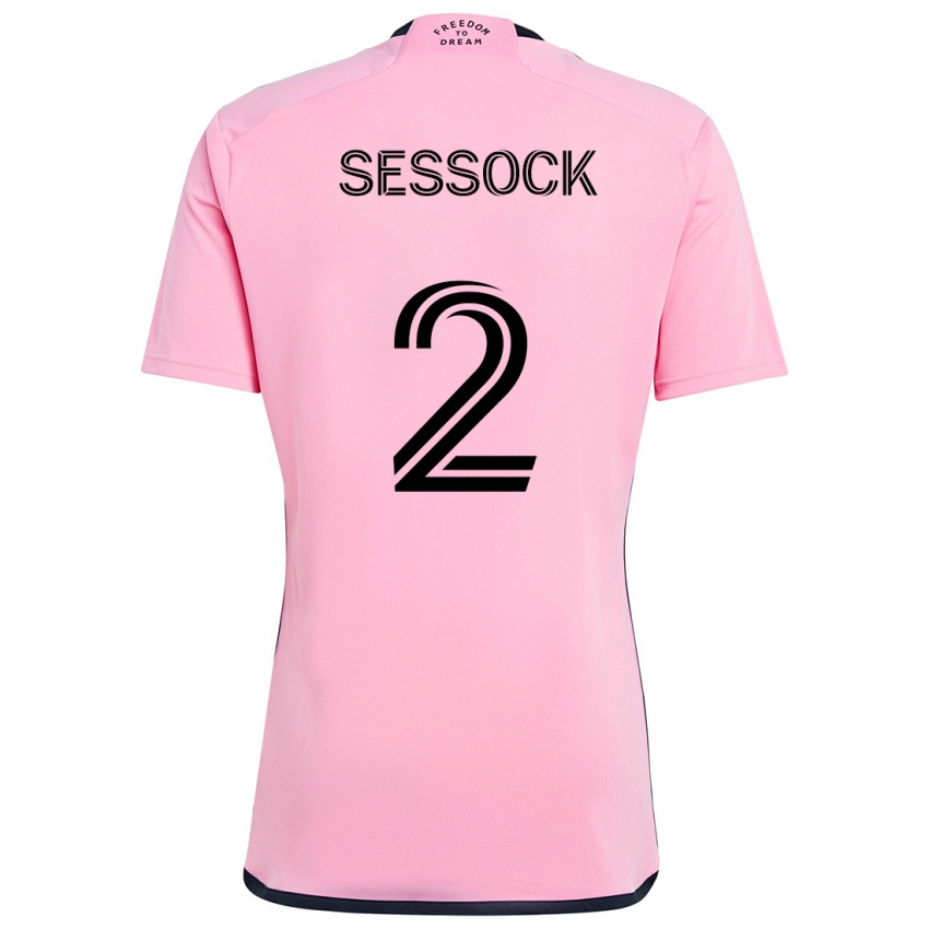 Børn Nykolas Sessock #2 Lyserød Hjemmebane Spillertrøjer 2024/25 Trøje T-Shirt