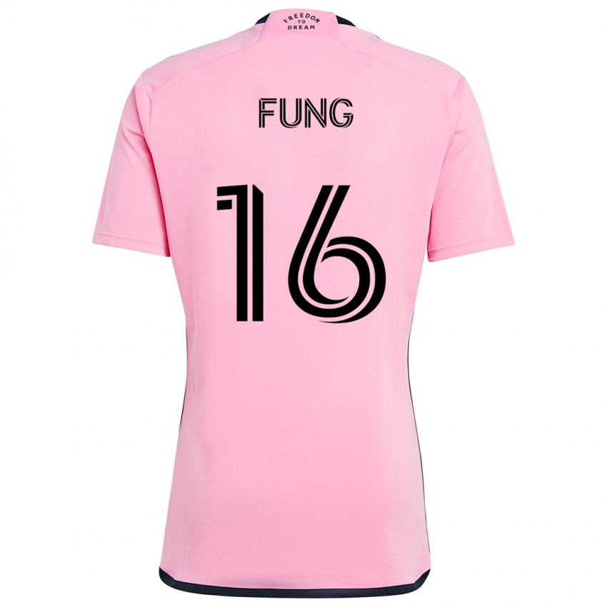 Børn Victor Fung #16 Lyserød Hjemmebane Spillertrøjer 2024/25 Trøje T-Shirt