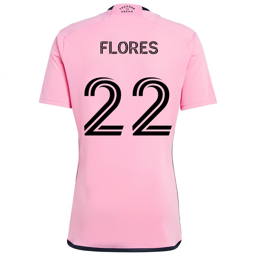 Børn Alejandro Flores #22 Lyserød Hjemmebane Spillertrøjer 2024/25 Trøje T-Shirt