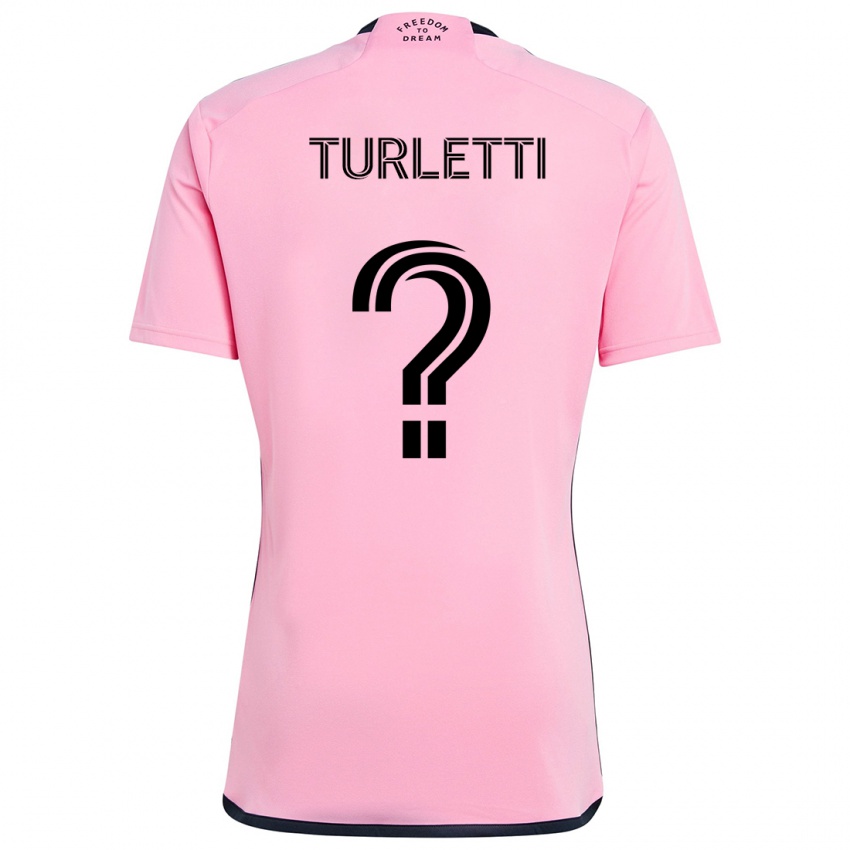 Børn Mateo Turletti #0 Lyserød Hjemmebane Spillertrøjer 2024/25 Trøje T-Shirt