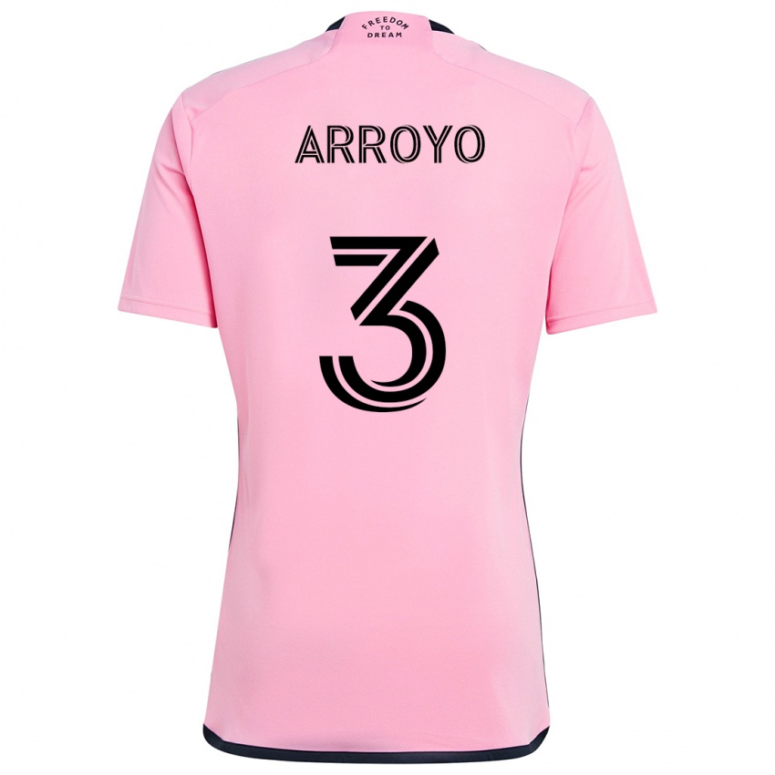 Børn Dixon Arroyo #3 Lyserød Hjemmebane Spillertrøjer 2024/25 Trøje T-Shirt