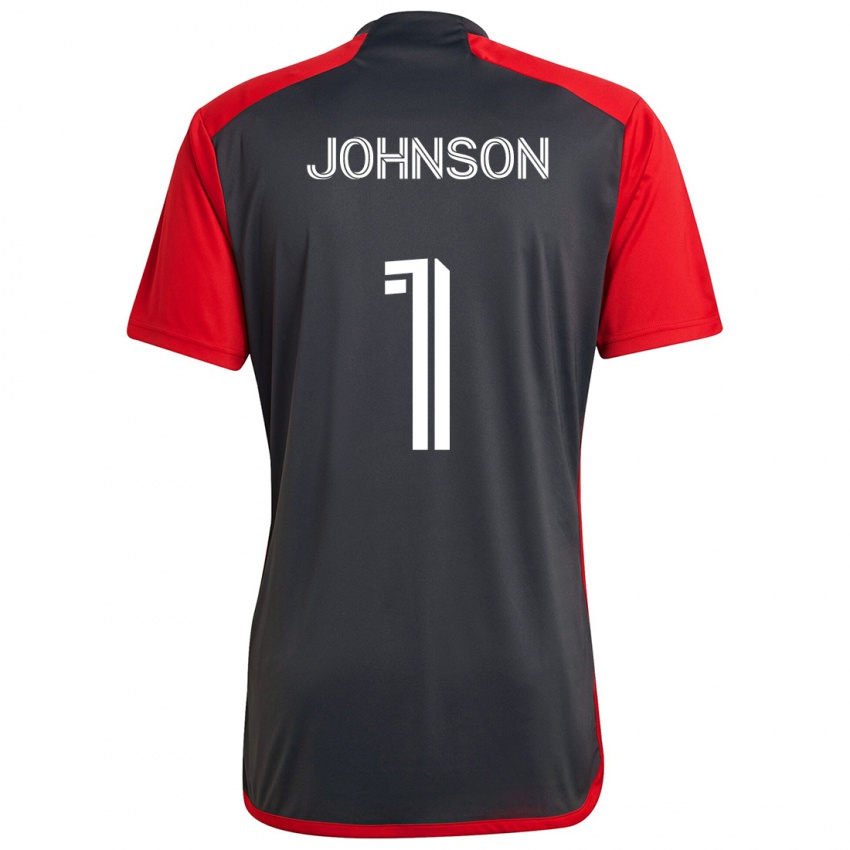 Børn Sean Johnson #1 Grå Rød Hjemmebane Spillertrøjer 2024/25 Trøje T-Shirt