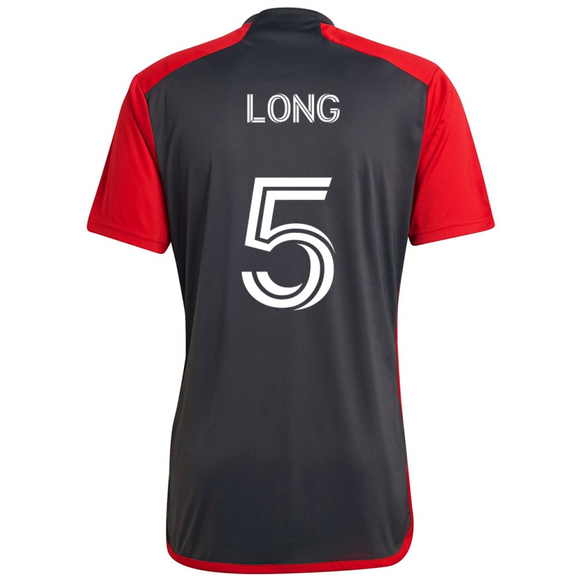 Børn Kevin Long #5 Grå Rød Hjemmebane Spillertrøjer 2024/25 Trøje T-Shirt