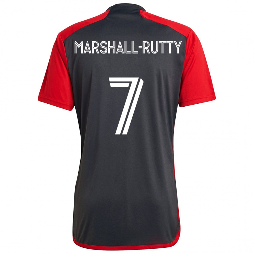 Børn Jahkeele Marshall-Rutty #7 Grå Rød Hjemmebane Spillertrøjer 2024/25 Trøje T-Shirt