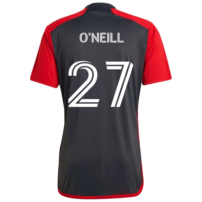 Børn Shane O'neill #27 Grå Rød Hjemmebane Spillertrøjer 2024/25 Trøje T-Shirt