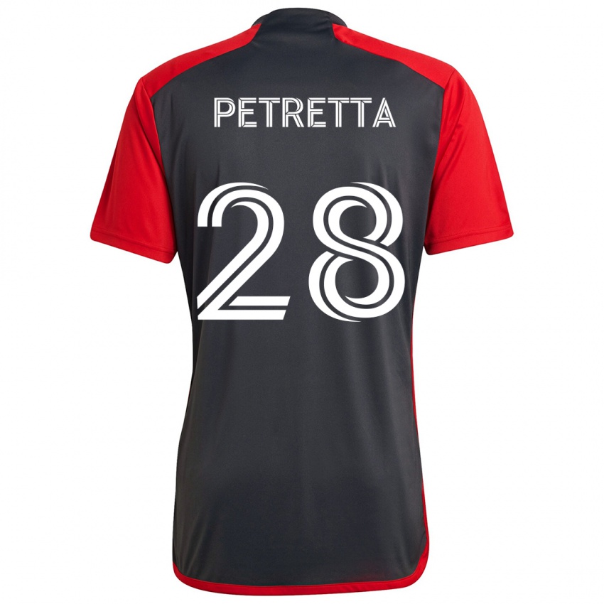 Børn Raoul Petretta #28 Grå Rød Hjemmebane Spillertrøjer 2024/25 Trøje T-Shirt