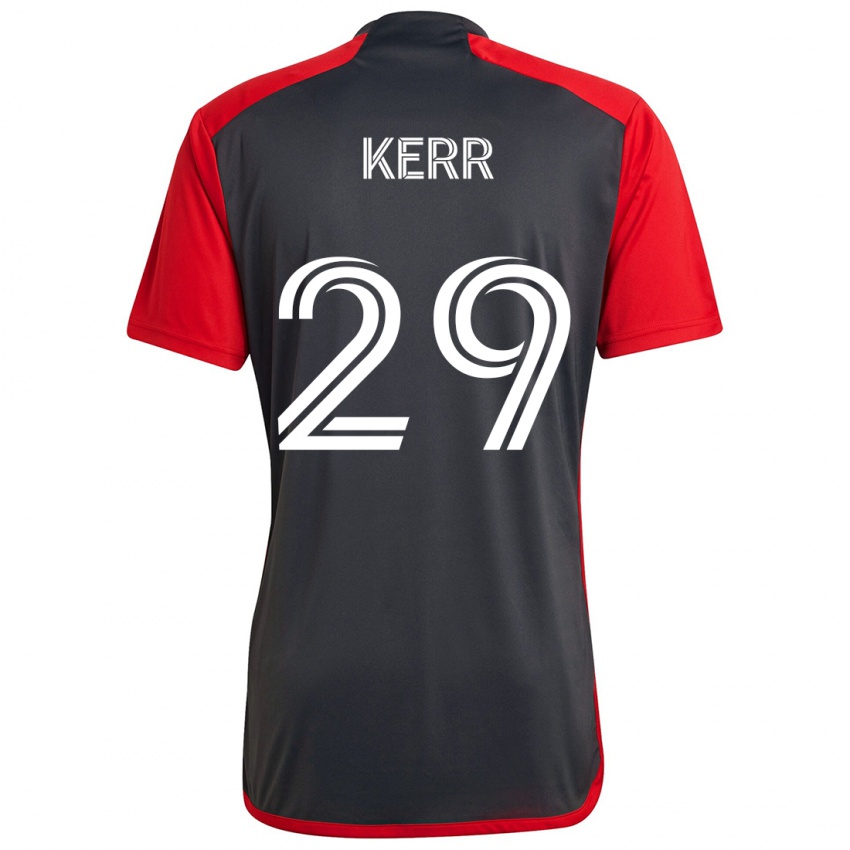 Børn Deandre Kerr #29 Grå Rød Hjemmebane Spillertrøjer 2024/25 Trøje T-Shirt