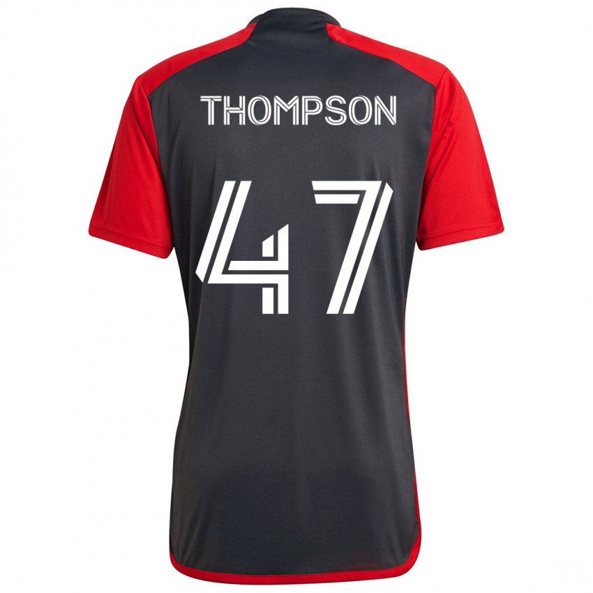 Børn Kosi Thompson #47 Grå Rød Hjemmebane Spillertrøjer 2024/25 Trøje T-Shirt