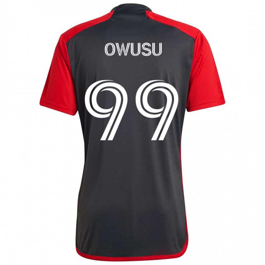 Børn Prince Osei Owusu #99 Grå Rød Hjemmebane Spillertrøjer 2024/25 Trøje T-Shirt