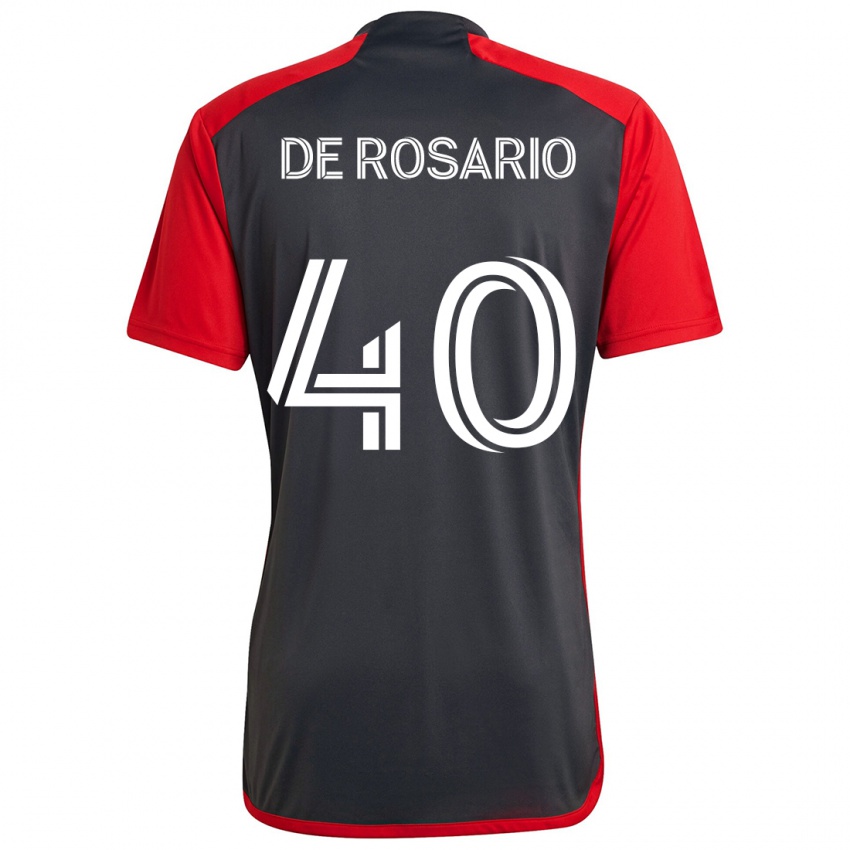 Børn Adisa De Rosario #40 Grå Rød Hjemmebane Spillertrøjer 2024/25 Trøje T-Shirt