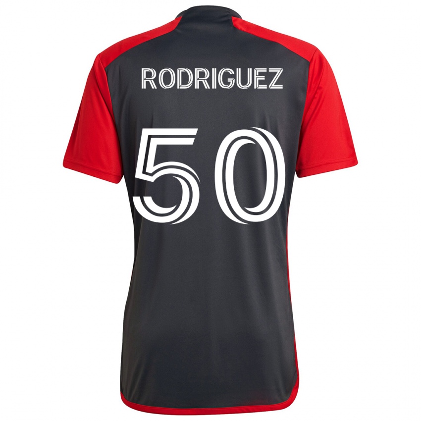 Børn Abraham Rodriguez #50 Grå Rød Hjemmebane Spillertrøjer 2024/25 Trøje T-Shirt