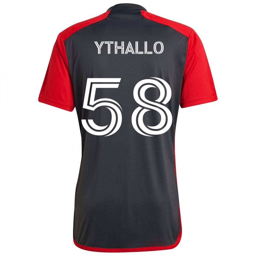 Børn Ythallo #58 Grå Rød Hjemmebane Spillertrøjer 2024/25 Trøje T-Shirt