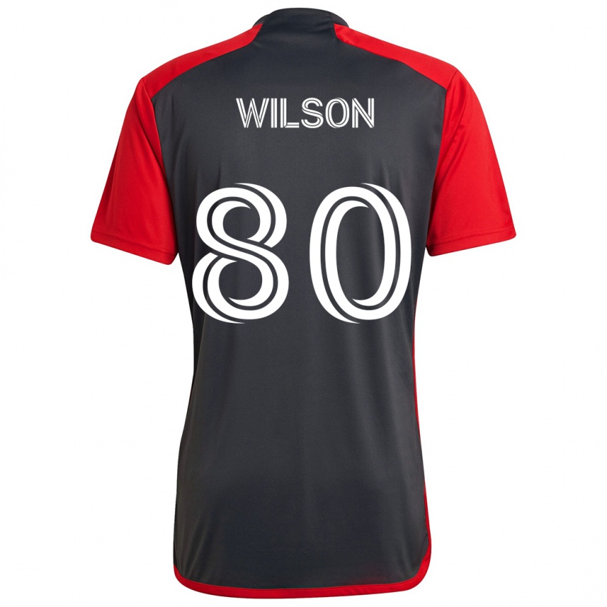 Børn Shafique Wilson #80 Grå Rød Hjemmebane Spillertrøjer 2024/25 Trøje T-Shirt