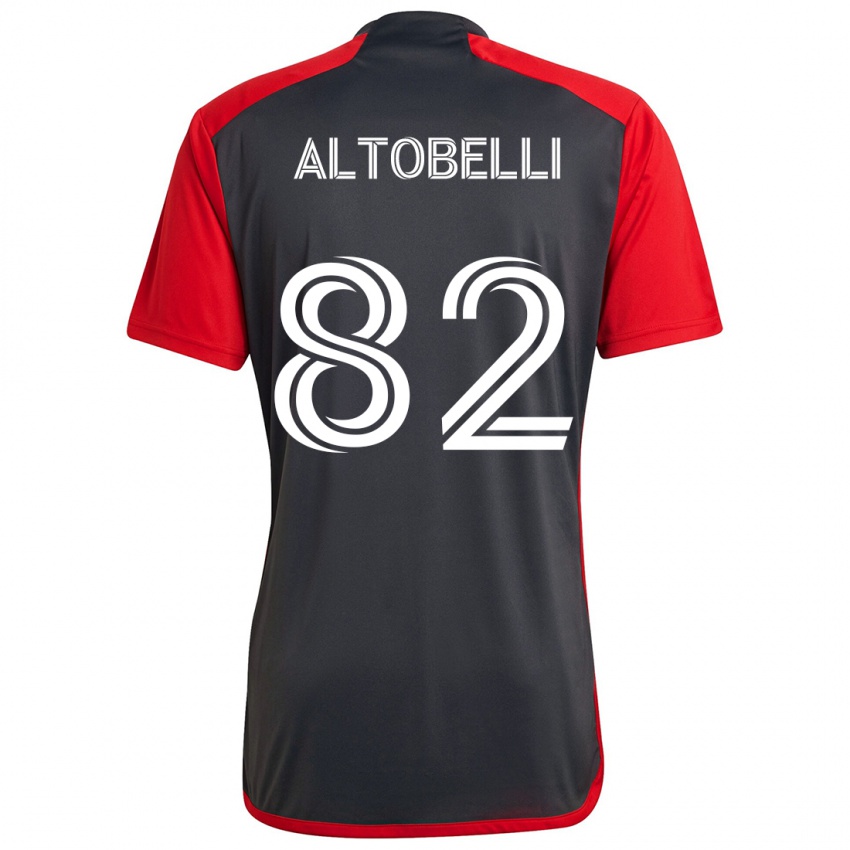 Børn Julian Altobelli #82 Grå Rød Hjemmebane Spillertrøjer 2024/25 Trøje T-Shirt