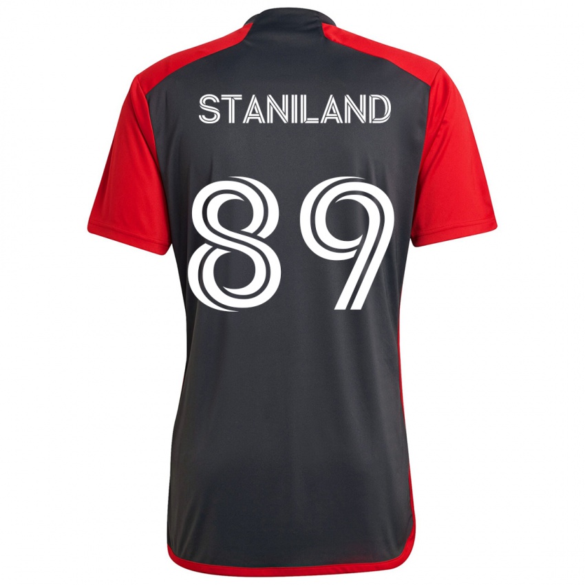 Børn Charlie Staniland #89 Grå Rød Hjemmebane Spillertrøjer 2024/25 Trøje T-Shirt