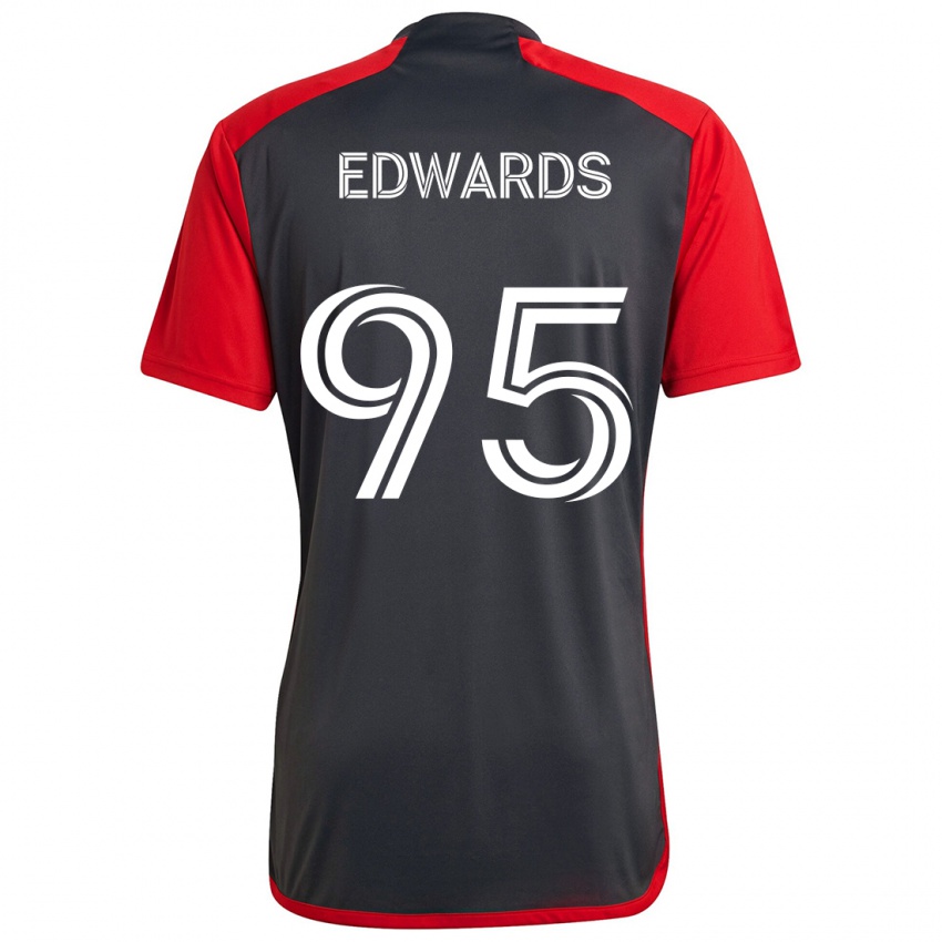 Børn Nathaniel Edwards #95 Grå Rød Hjemmebane Spillertrøjer 2024/25 Trøje T-Shirt